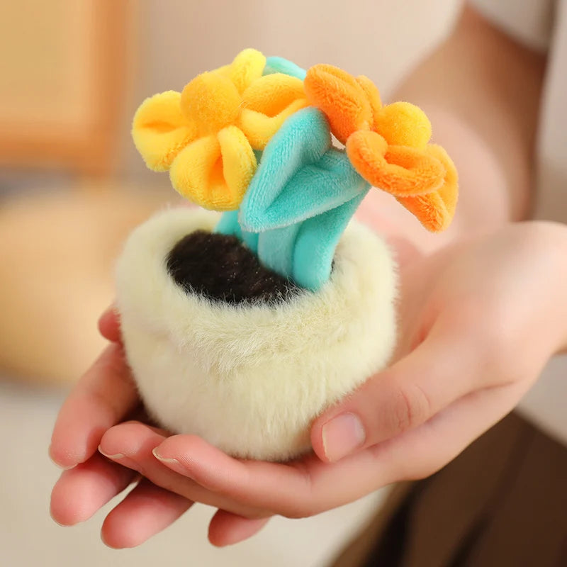 Cartoon Cute Hot Sale Cake Plush Doll Pendant Succulent Flower Tulip Plant Potted Plush Toy Home Decoration Gift For Children