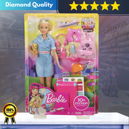 Travel Barbie Doll with Accessories for Kids