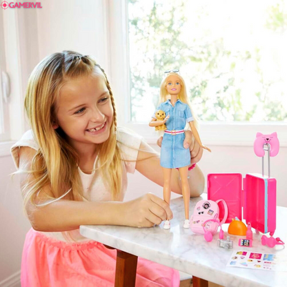 Travel Barbie Doll with Accessories for Kids