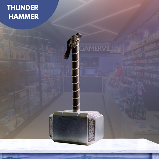1:1 Thunder Hammer Weapons 44Cm Hammer Cosplay Model Role Playing Belt Decor Stage Props Carnival Toy Gift Rubber