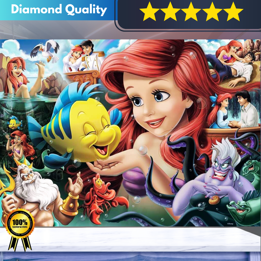 Ariel Mermaid Wooden Jigsaw Puzzle for Adults & Kids