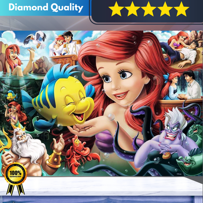 Ariel Mermaid Wooden Jigsaw Puzzle for Adults & Kids