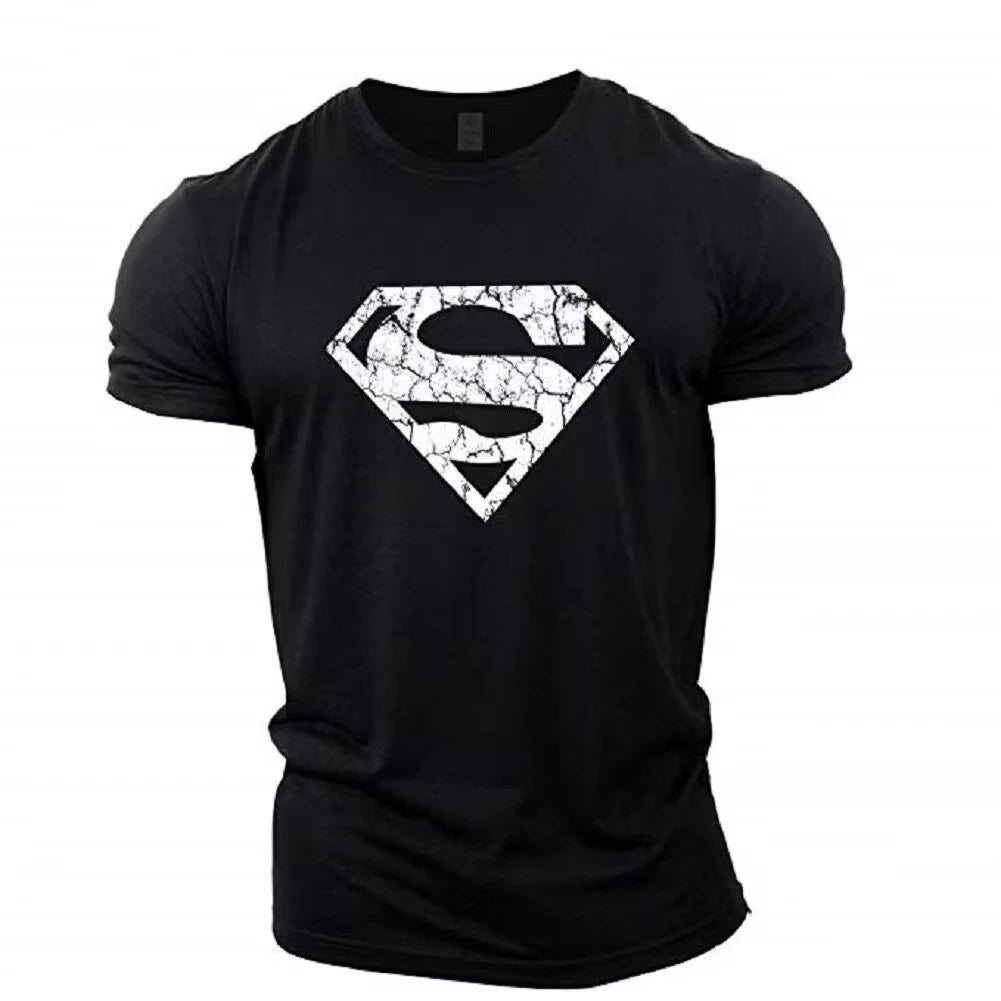 Europe and the United States GYM Superman Hip Hop Sports Fitness Casual Summer Loose Men'S T-Shirt Shirt Girls T-Shirt Lovers