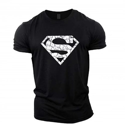 Europe and the United States GYM Superman Hip Hop Sports Fitness Casual Summer Loose Men'S T-Shirt Shirt Girls T-Shirt Lovers