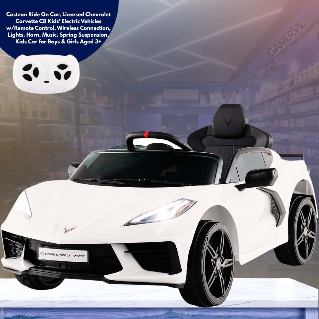 12V Kids Electric Ride On Car - Licensed Chevrolet Corvette C8