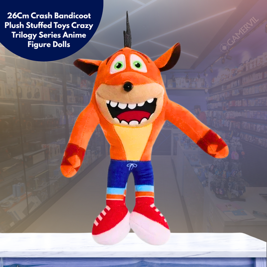 26Cm Crash Bandicoot Plush Stuffed Toys Crazy Trilogy Series Anime Figure Dolls Kawaii Children'S Birthday Christmas Gifts Decor