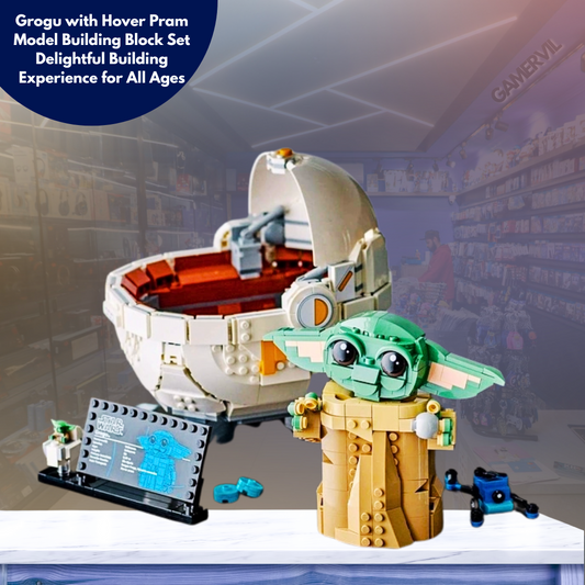 Grogu with Hover Pram Model Building Block Set - Perfect Gift