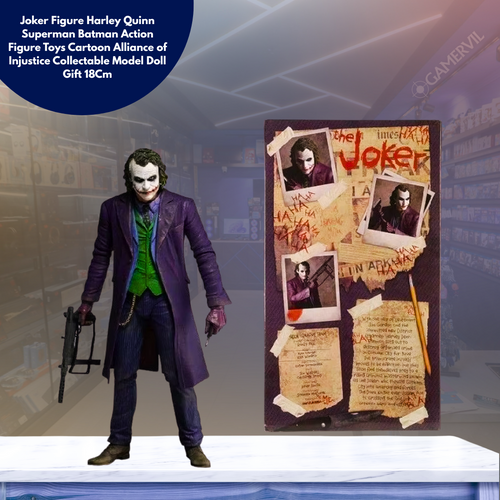 Neca Joker Figure Harley Quinn Superman Batman Action Figure Toys Cartoon Alliance of Injustice Collectable Model Doll Gift 18Cm