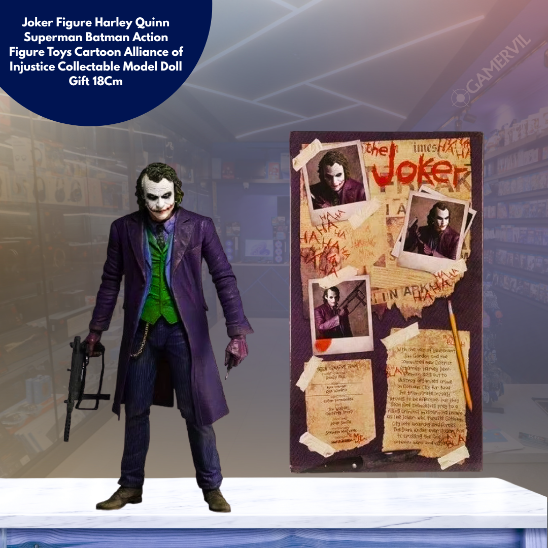 Neca Joker Figure Harley Quinn Superman Batman Action Figure Toys Cartoon Alliance of Injustice Collectable Model Doll Gift 18Cm
