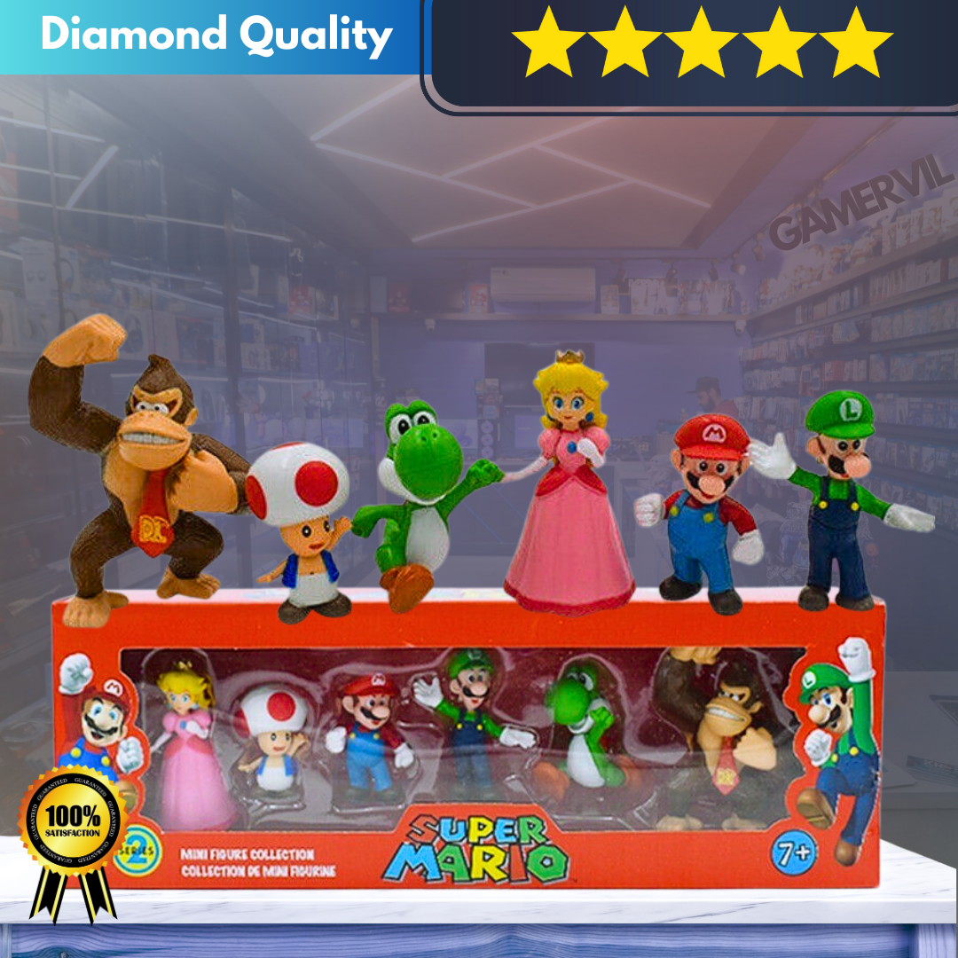 Super Mario Bros Action Figure Set - 6Pcs Collectible Models Perfect Gift for Kids and Collectors Alike