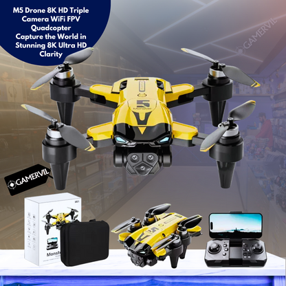 M5 Drone 8K HD Triple Camera WiFi FPV Quadcopter