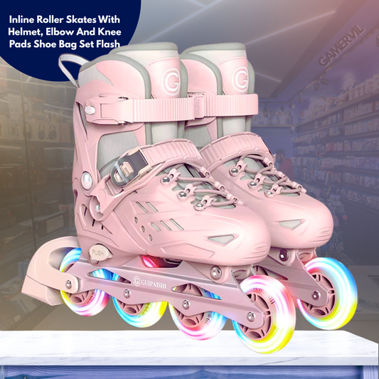 Adjustable Inline Skates Set for Kids with Safety Gear