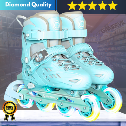 Adjustable Inline Skates Set for Kids with Safety Gear