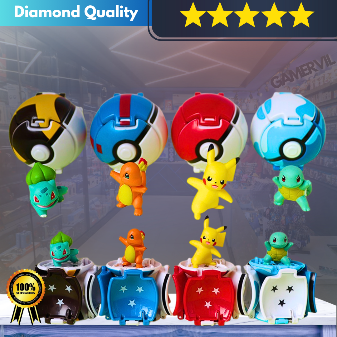 Buy 1 Random and get + 3 Random - Pokémon Action Model Toy - Collectible Pokéball Figures