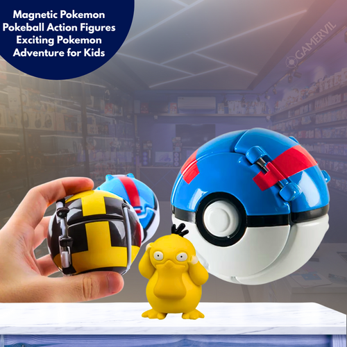 Buy 1 and get 2 Random - Magnetic Pokemon Pokeball Action Figures for Kids