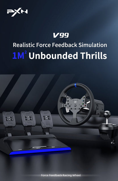 PXN V99 Gaming Steering Wheel for PC Windows/PS4/Switch/Xbox One/Xbox Series X/S
