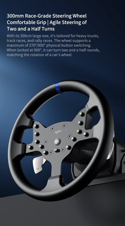 PXN V99 Gaming Steering Wheel for PC Windows/PS4/Switch/Xbox One/Xbox Series X/S