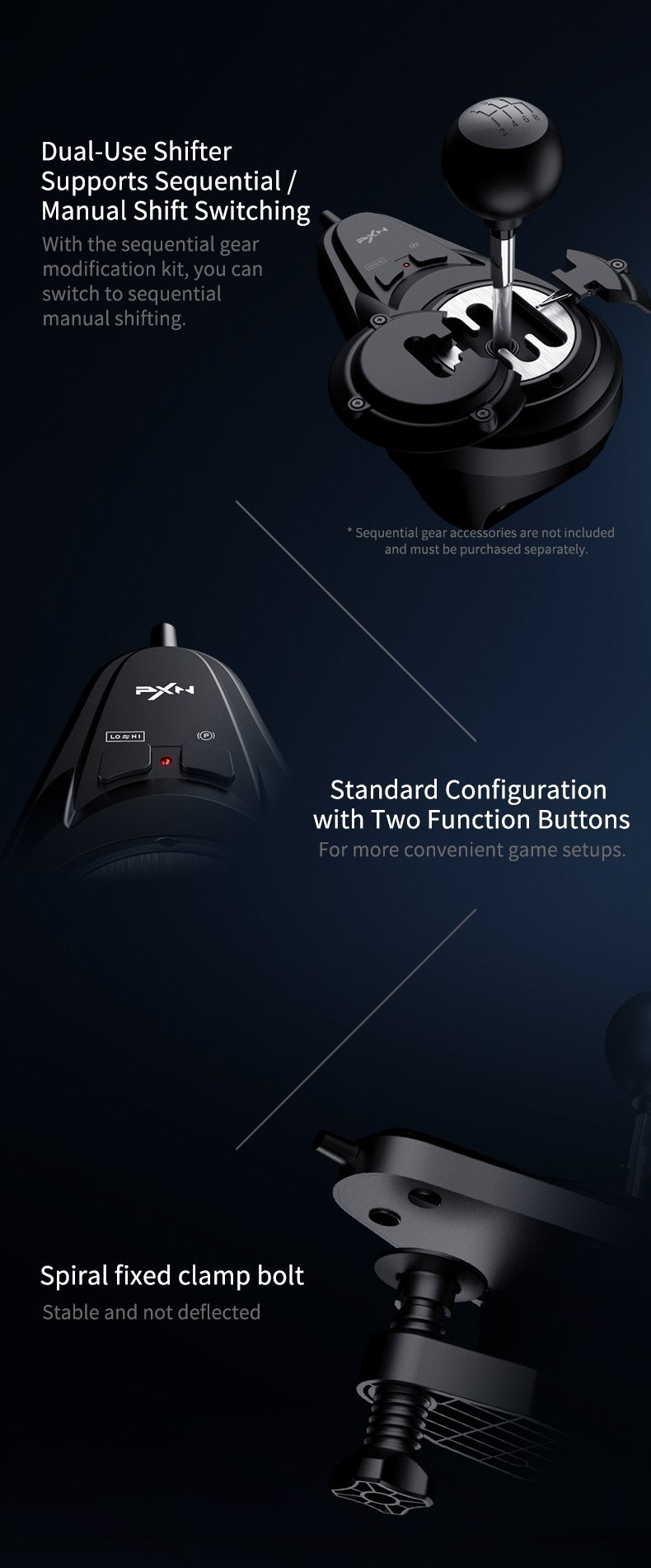 PXN V99 Gaming Steering Wheel for PC Windows/PS4/Switch/Xbox One/Xbox Series X/S