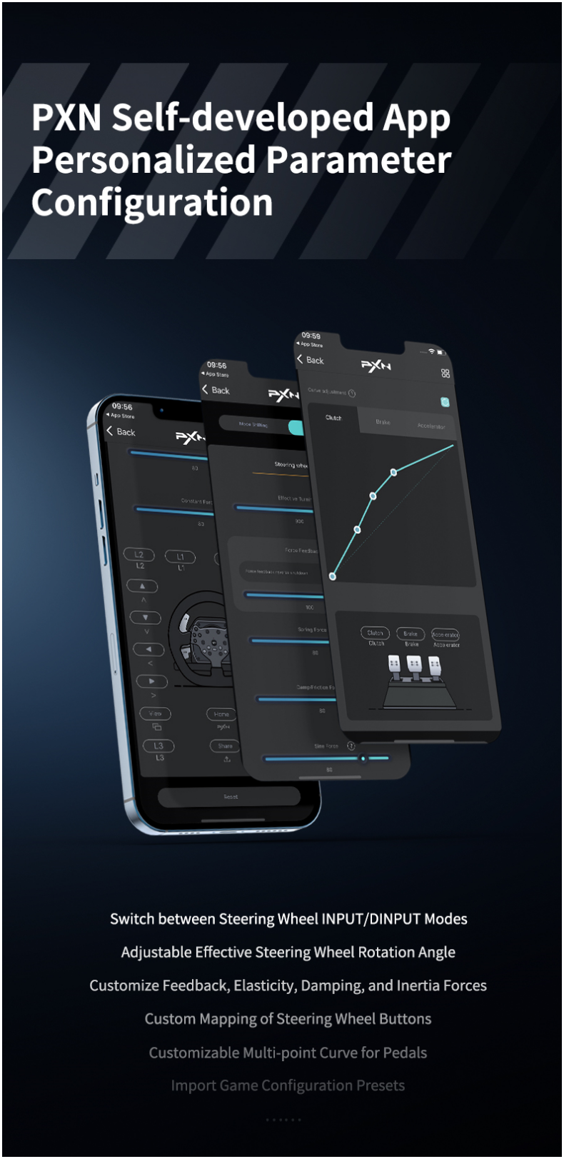 PXN V99 Gaming Steering Wheel for PC Windows/PS4/Switch/Xbox One/Xbox Series X/S