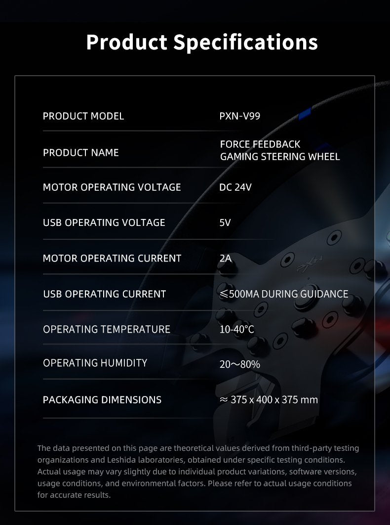 PXN V99 Gaming Steering Wheel for PC Windows/PS4/Switch/Xbox One/Xbox Series X/S