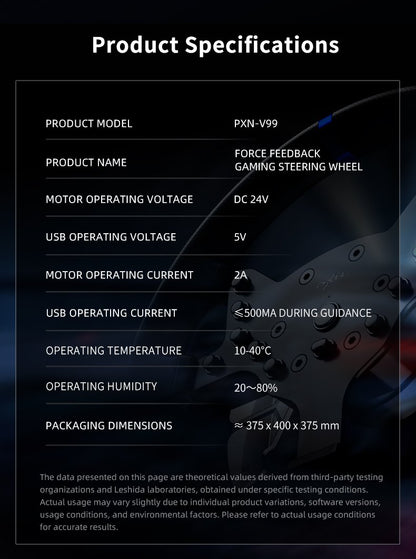 PXN V99 Gaming Steering Wheel for PC Windows/PS4/Switch/Xbox One/Xbox Series X/S