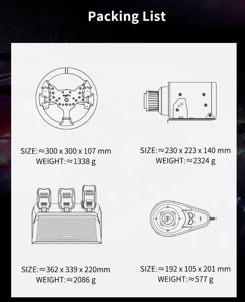 PXN V99 Gaming Steering Wheel for PC Windows/PS4/Switch/Xbox One/Xbox Series X/S