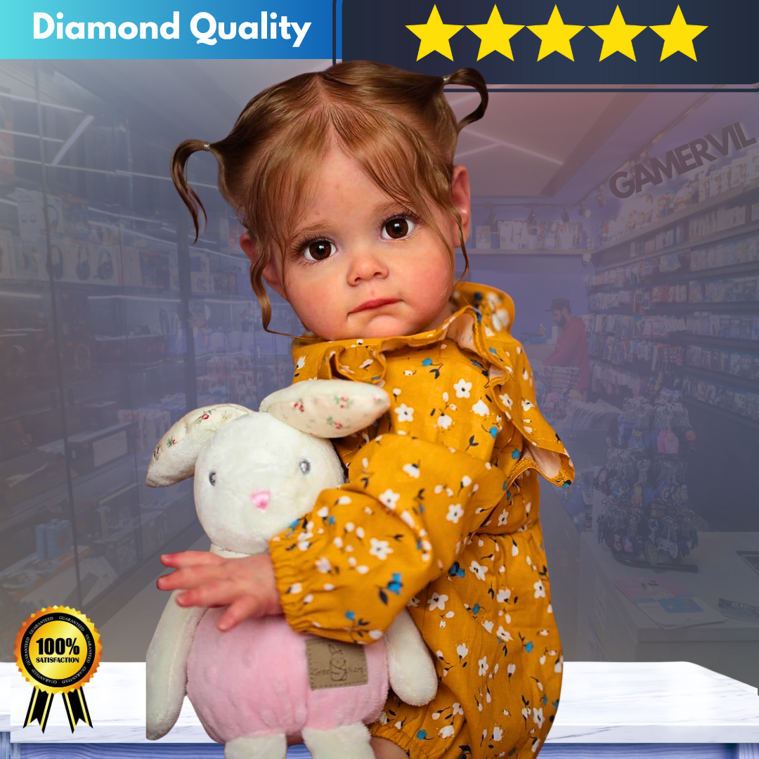 60CM Lifelike Reborn Toddler Doll with Hand-rooted Hair