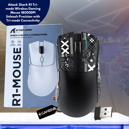 Attack Shark R1 Tri-mode Wireless Gaming Mouse 18000DPI