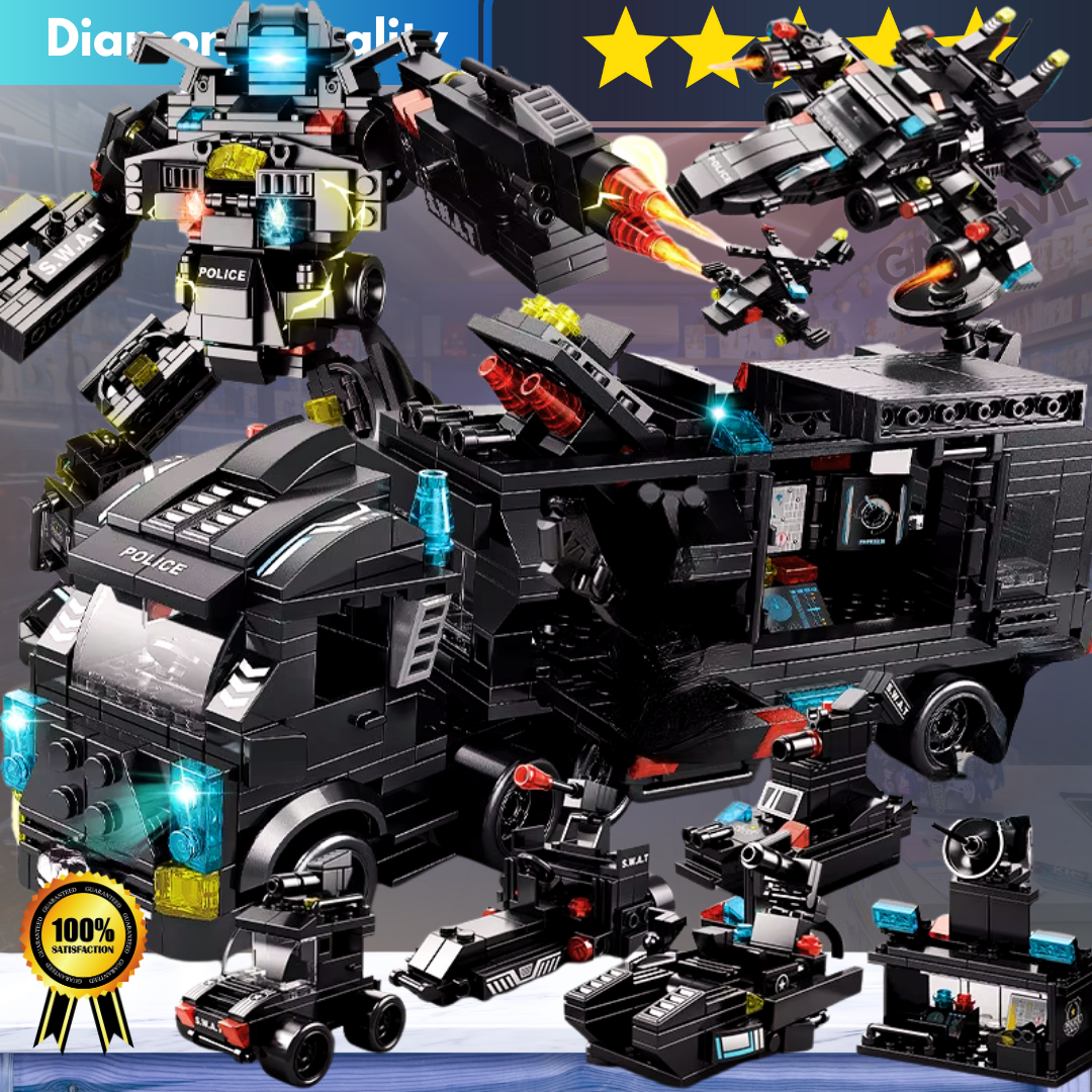 City Police SWAT Truck Building Blocks Set - 585Pcs