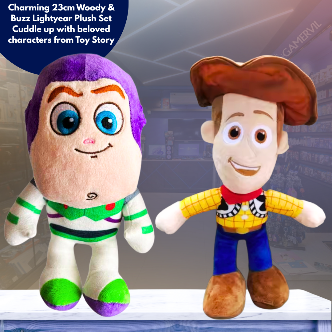 Buy 1 Get 2 - Charming 23cm Woody & Buzz Lightyear Plush Set