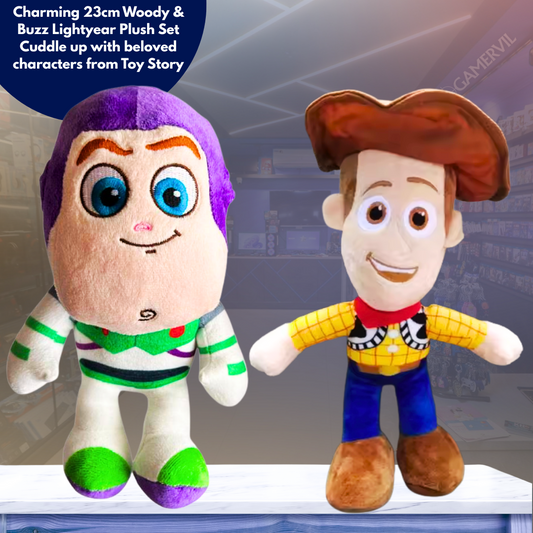 Buy 1 Get 2 - Charming 23cm Woody & Buzz Lightyear Plush Set